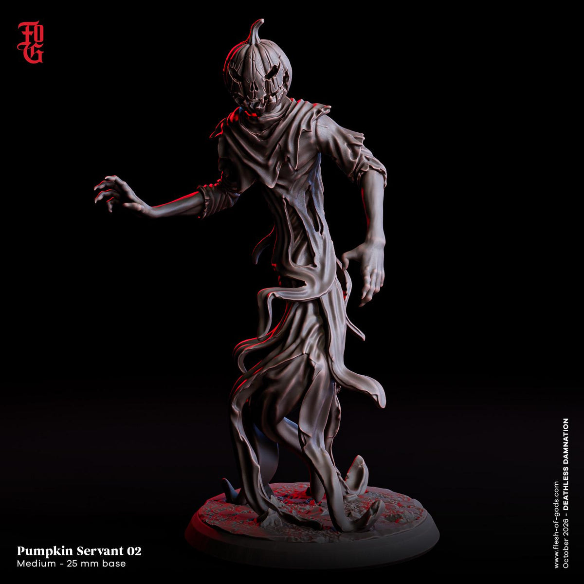 Trio of Pumpkin Servants Miniature Halloween Aberration Pumpkin Monster Figurines | 32mm Scale | Dungeons and Dragons DnD 5e Dungeon Master