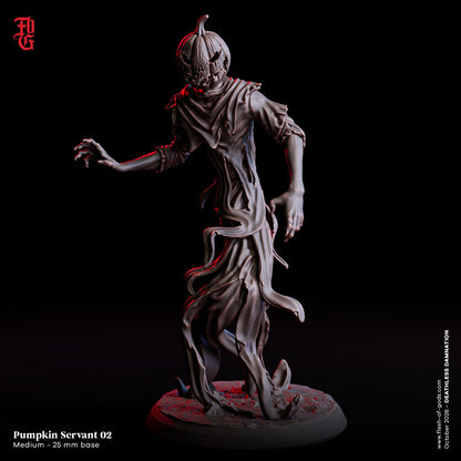 Trio of Pumpkin Servants Miniature Halloween Aberration Pumpkin Monster Figurines | 32mm Scale | Dungeons and Dragons DnD 5e Dungeon Master