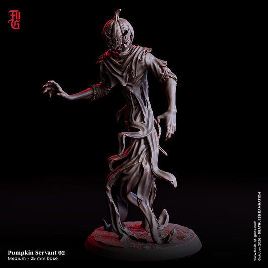 Pumpkin Head Servant Trio Miniature Halloween Aberration Pumpkin Monster Figurines | 32mm Scale | Dungeons and Dragons DnD 5e Dungeon Master
