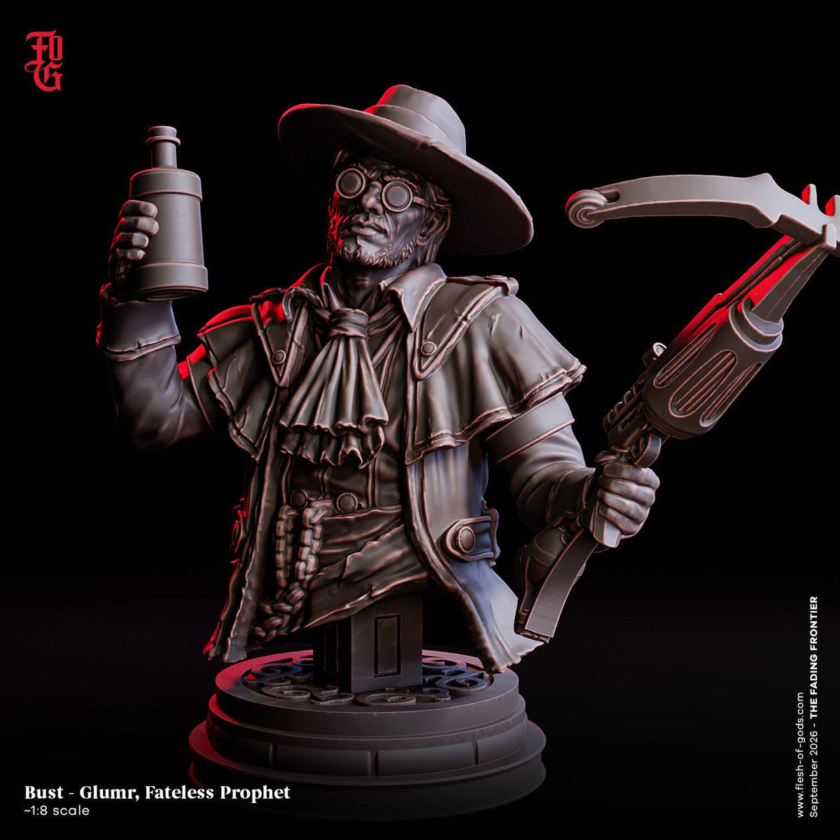Glumr, Fateless Prophet Outlaw Bust | Cowboy Wild West Ranger Resin Statue