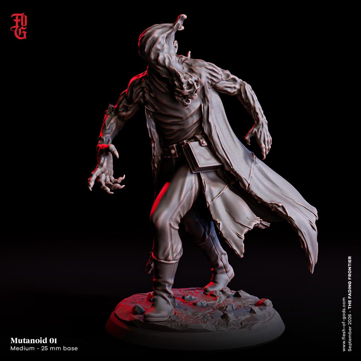 Mutanoid Miniatures | Melting Humanoid Mutant Enemy Figurine Set | 32mm Scale