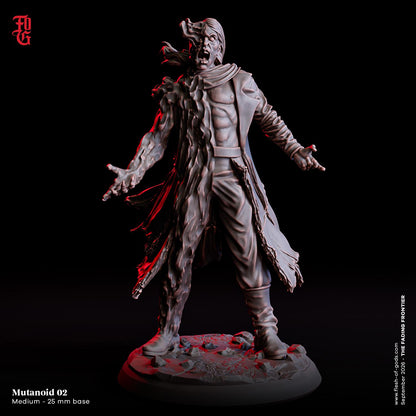Mutanoid Trio Miniatures | Melting Humanoid Mutant Enemy Monster Figurine Set | 32mm Scale