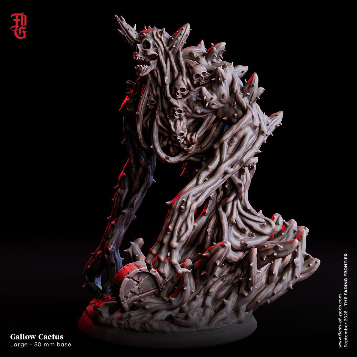 Gallow Cactus Miniature | Large Plant Aberration Wasteland Monster Figurine | 50mm Base