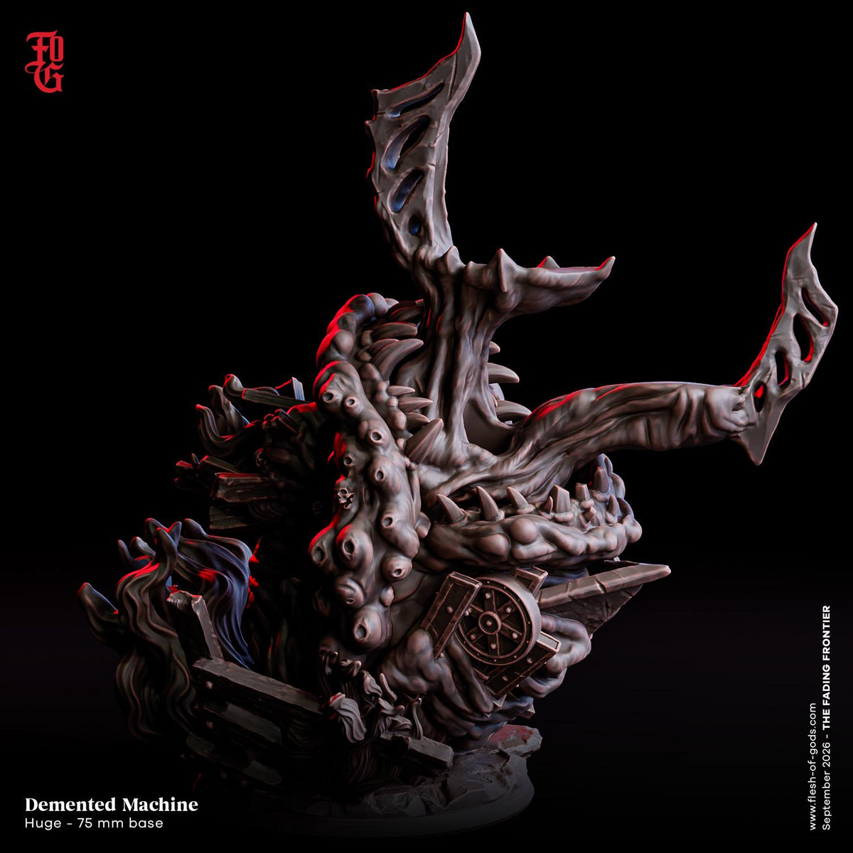 Demented Machine Miniature | Mechanical Monstrosity Sci-Fi Wasteland Monster Figurine | 75mm Base