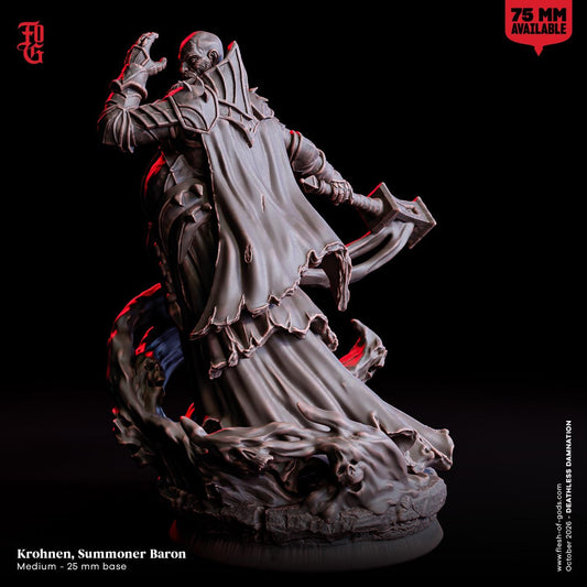 Summoner Baron Human Miniature Warlock Mage Warlock Spellcaster | 32mm Scale 75mm Scale | Dungeons and Dragons DnD 5e Dungeon Master