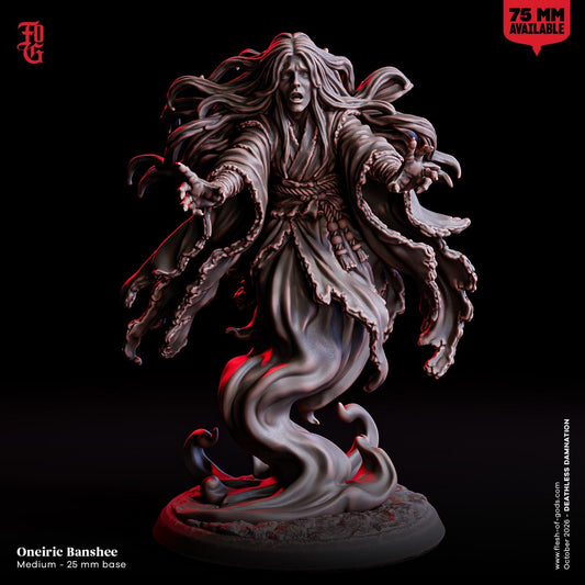 Oneiric Banshee Miniature Undead Ghost Dream Nightmare Wraith Phantom | 32mm Scale 75mm Scale | Dungeons and Dragons DnD 5e Dungeon Master