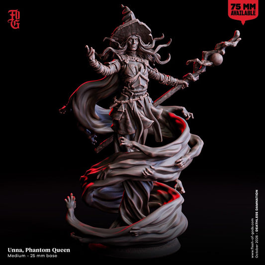 Phantom Queen Miniature Female Cosmic Specter Sorcerer Undead Wizard | 32mm Scale 75mm Scale | Dungeons and Dragons DnD 5e Dungeon Master