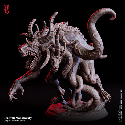 Goatfolk Monstrosity Miniature Goat Hybrid Beastfolk Figurine | 32mm Scale 50mm Base | Dungeons and Dragons DnD 5e Dungeon Master Gift