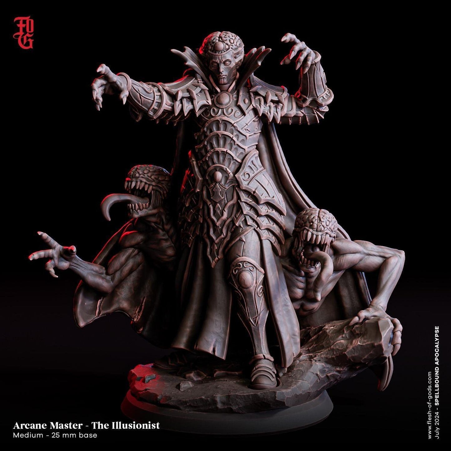 Illusionist Alien Miniature | DnD Monstrosity Spellcaster Figurine | 32mm Scale - Plague Miniatures