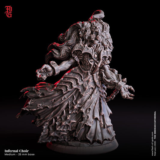 Infernal Choir Monster Miniature | Undead Construct Aberration | 32mm Scale or 75mm Scale - Plague Miniatures