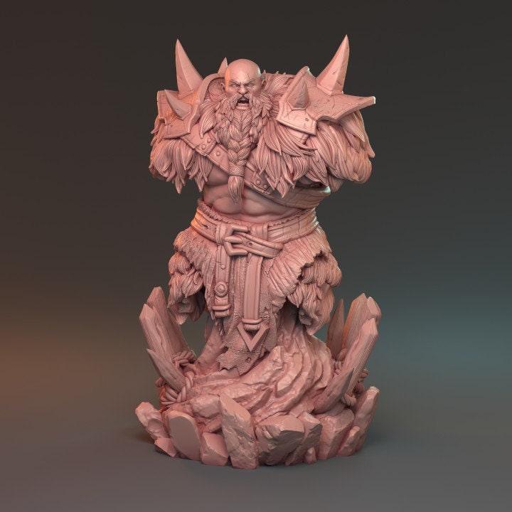 Ing, Viking Warrior Miniature | Dual Axe Human Fighter | 32mm Scale, 75mm Scale, or 100mm Scale - Plague Miniatures