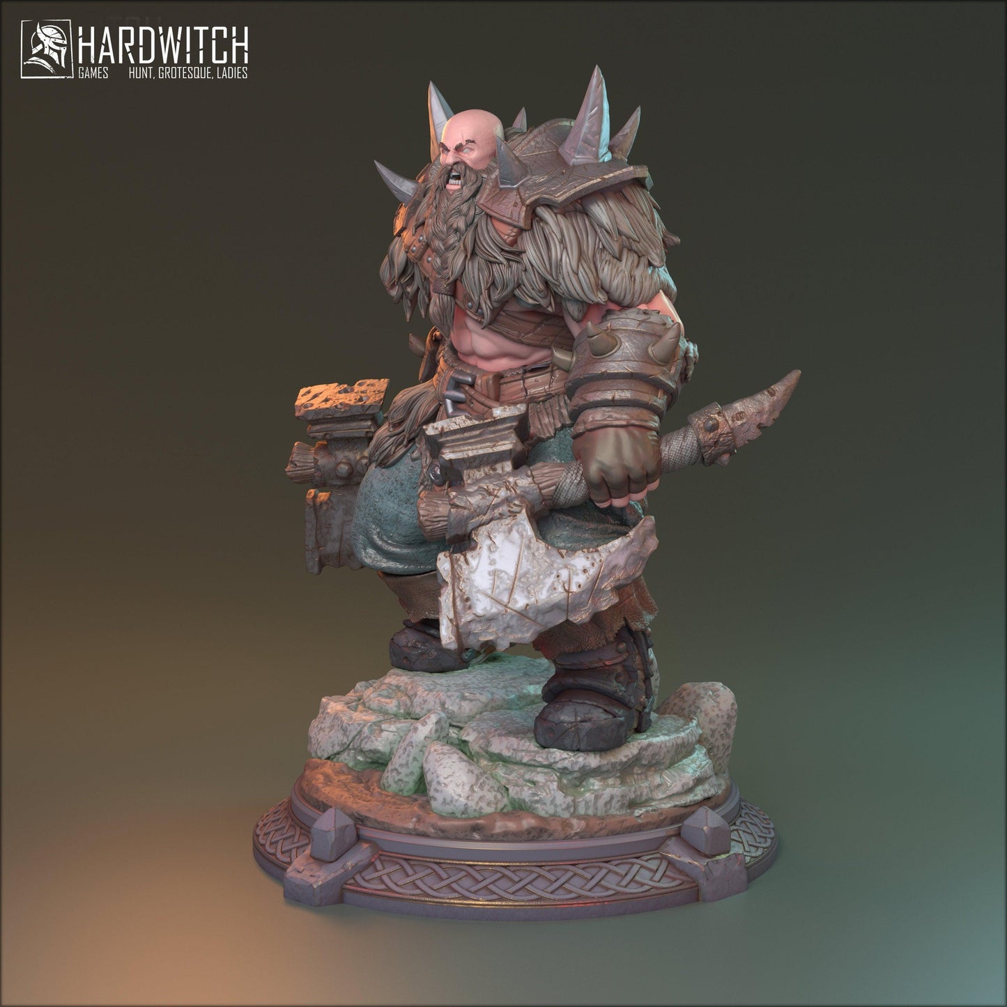Ing, Viking Warrior Miniature | Dual Axe Human Fighter | 32mm Scale, 75mm Scale, or 100mm Scale - Plague Miniatures