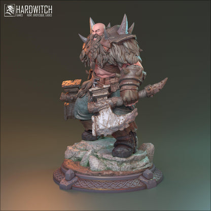 Ing, Viking Warrior Miniature | Dual Axe Human Fighter | 32mm Scale, 75mm Scale, or 100mm Scale - Plague Miniatures