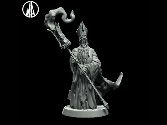 Insane Cleric Miniature DnD witch miniature - 3 Poses - 28mm scale Tabletop gaming DnD Miniature Dungeons and Dragons, ttrpg dnd 5e - Plague Miniatures