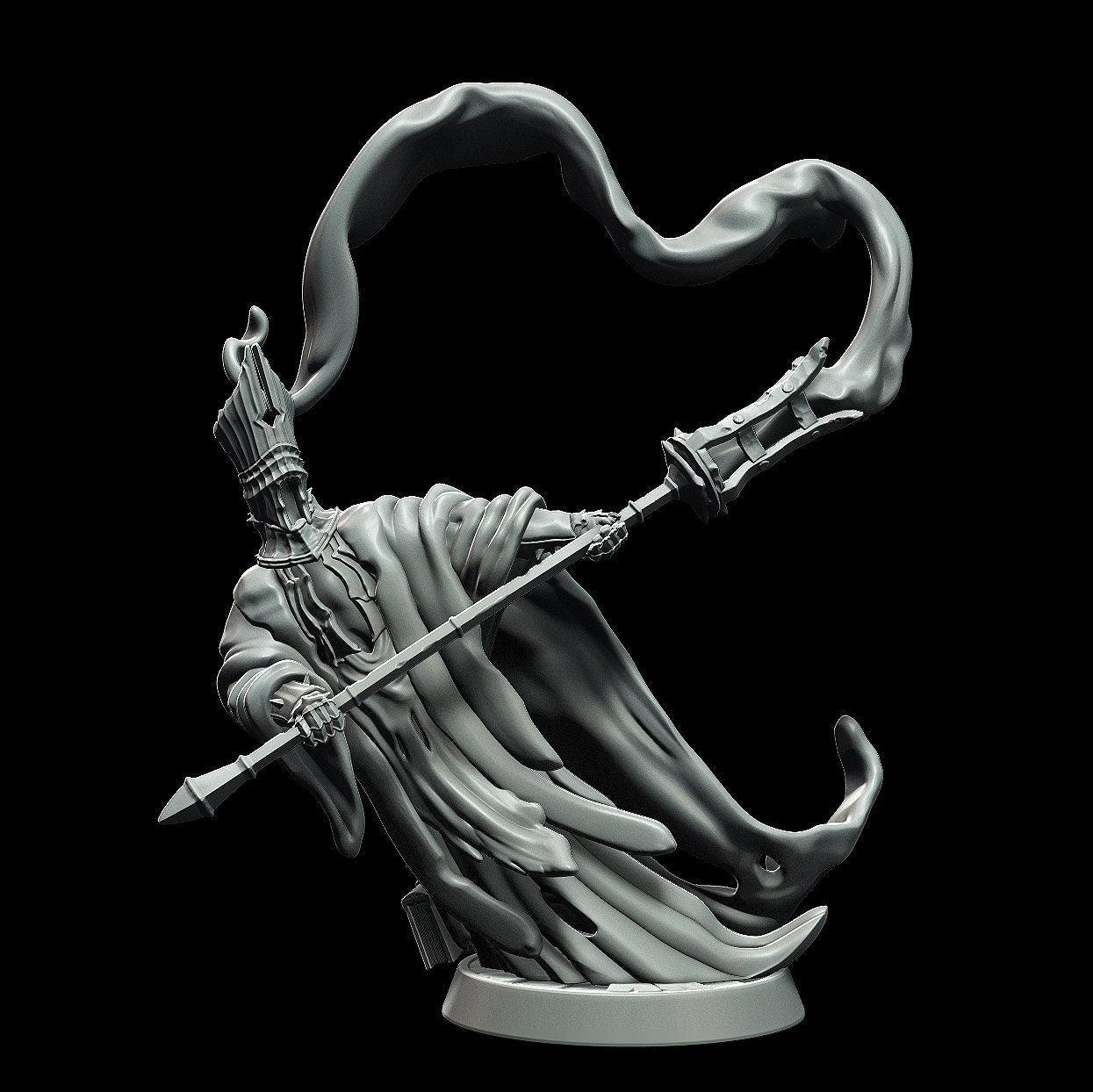 Insane Cleric Miniature DnD witch miniature - 3 Poses - 28mm scale Tabletop gaming DnD Miniature Dungeons and Dragons, ttrpg dnd 5e - Plague Miniatures