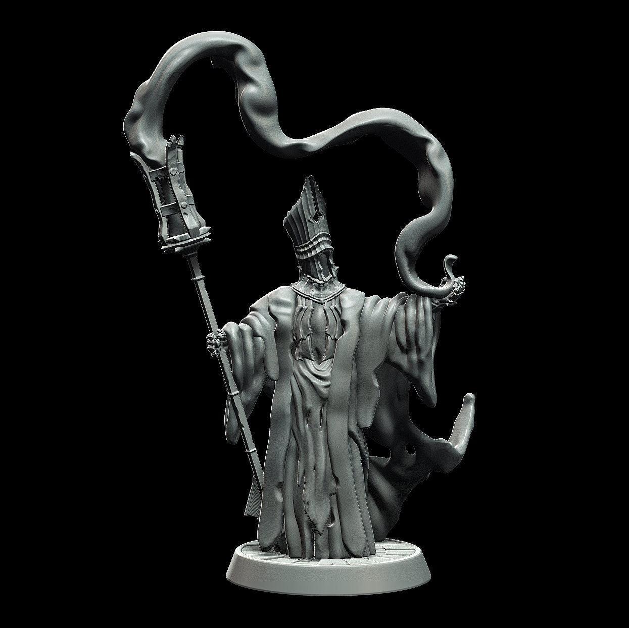 Insane Cleric Miniature DnD witch miniature - 3 Poses - 28mm scale Tabletop gaming DnD Miniature Dungeons and Dragons, ttrpg dnd 5e - Plague Miniatures