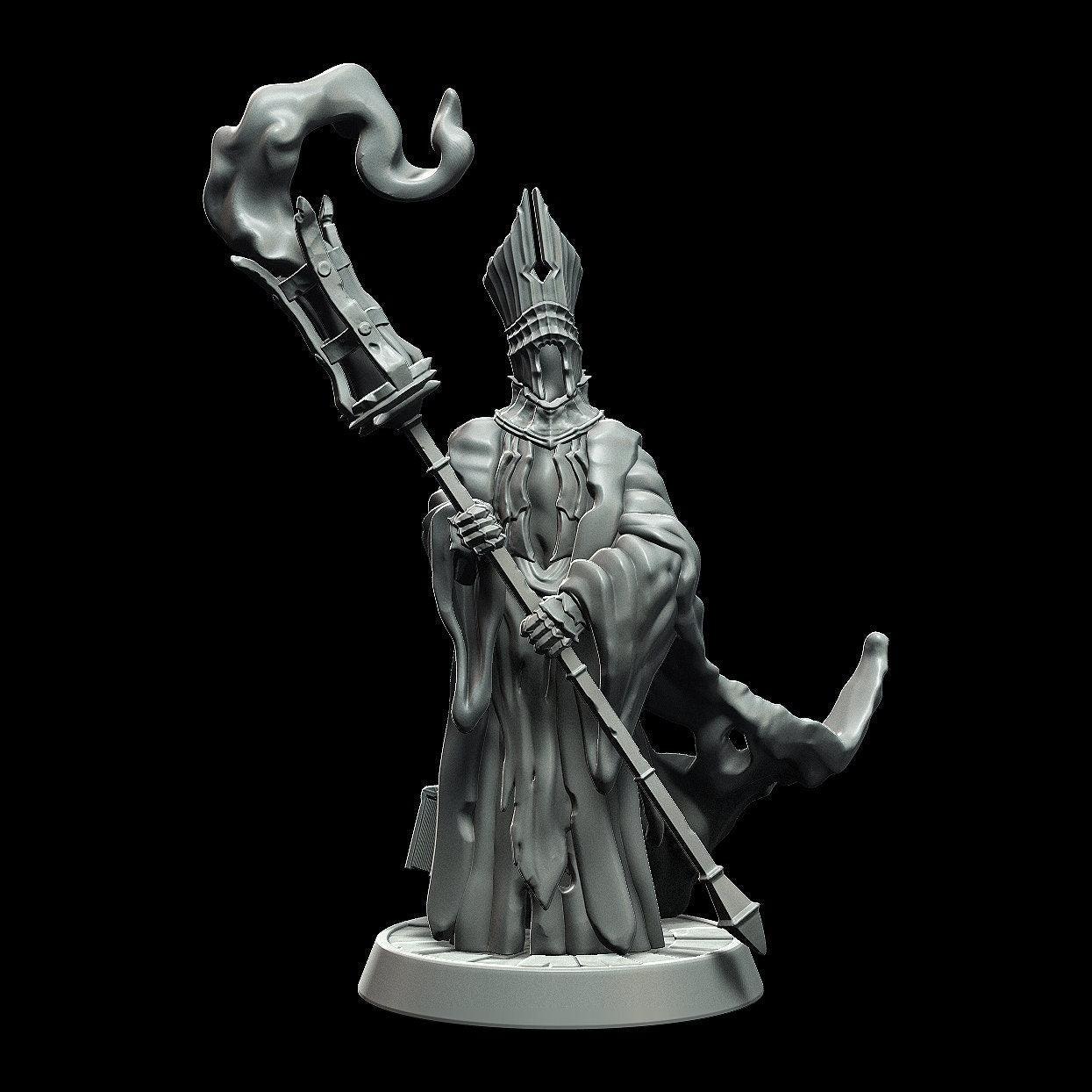 Insane Cleric Miniature DnD witch miniature - 3 Poses - 28mm scale Tabletop gaming DnD Miniature Dungeons and Dragons, ttrpg dnd 5e - Plague Miniatures