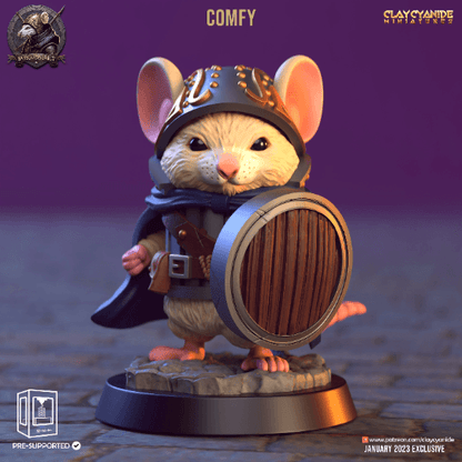 Itsy, Mini Mice Miniature | Long Sword Warrior for DnD | 32mm Scale - Plague Miniatures