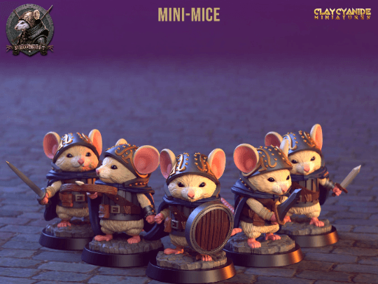 Itsy, Mini Mice Miniature | Long Sword Warrior for DnD | 32mm Scale - Plague Miniatures