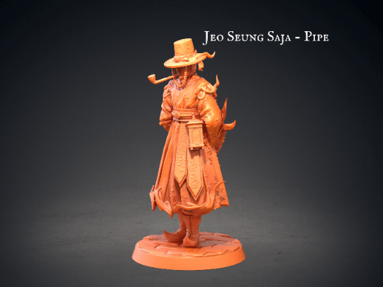 Jeoseung Saja miniature with Pipe | Korean Mythology Figurine for DnD 5e | 32mm Scale - Plague Miniatures