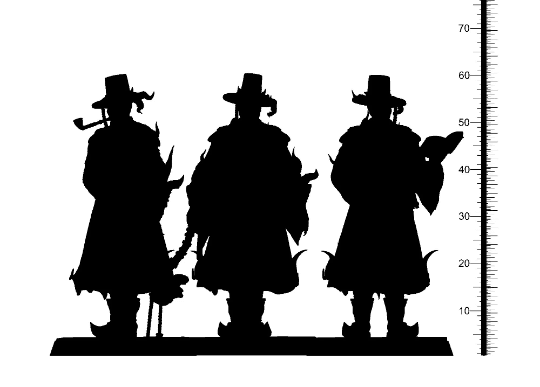 Jeoseung Saja Miniature with Skull Staff | 3 Unique Figures for Tabletop RPGs | 32mm Scale - Plague Miniatures