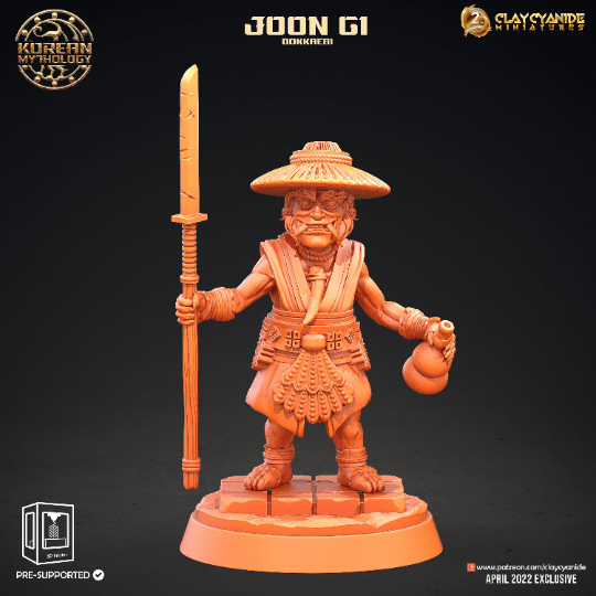 Joon Gi Dokkaebi Goblin Miniatures Set | 5 Unique Figures from Korean Folklore for Tabletop RPGs | 32mm Scale - Plague Miniatures