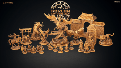 Joon Gi Dokkaebi Goblin Miniatures Set | 5 Unique Figures from Korean Folklore for Tabletop RPGs | 32mm Scale - Plague Miniatures