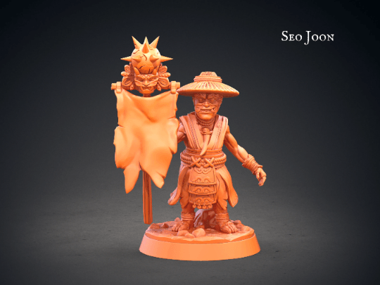 Joon Gi Dokkaebi Goblin Miniatures Set | 5 Unique Figures from Korean Folklore for Tabletop RPGs | 32mm Scale - Plague Miniatures