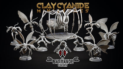 Juvaneth Flying Hive-Mind Insectoid Miniature | 32mm Scale Barnakol Collection - Clay Cyanide - Plague Miniatures shop for DnD Miniatures