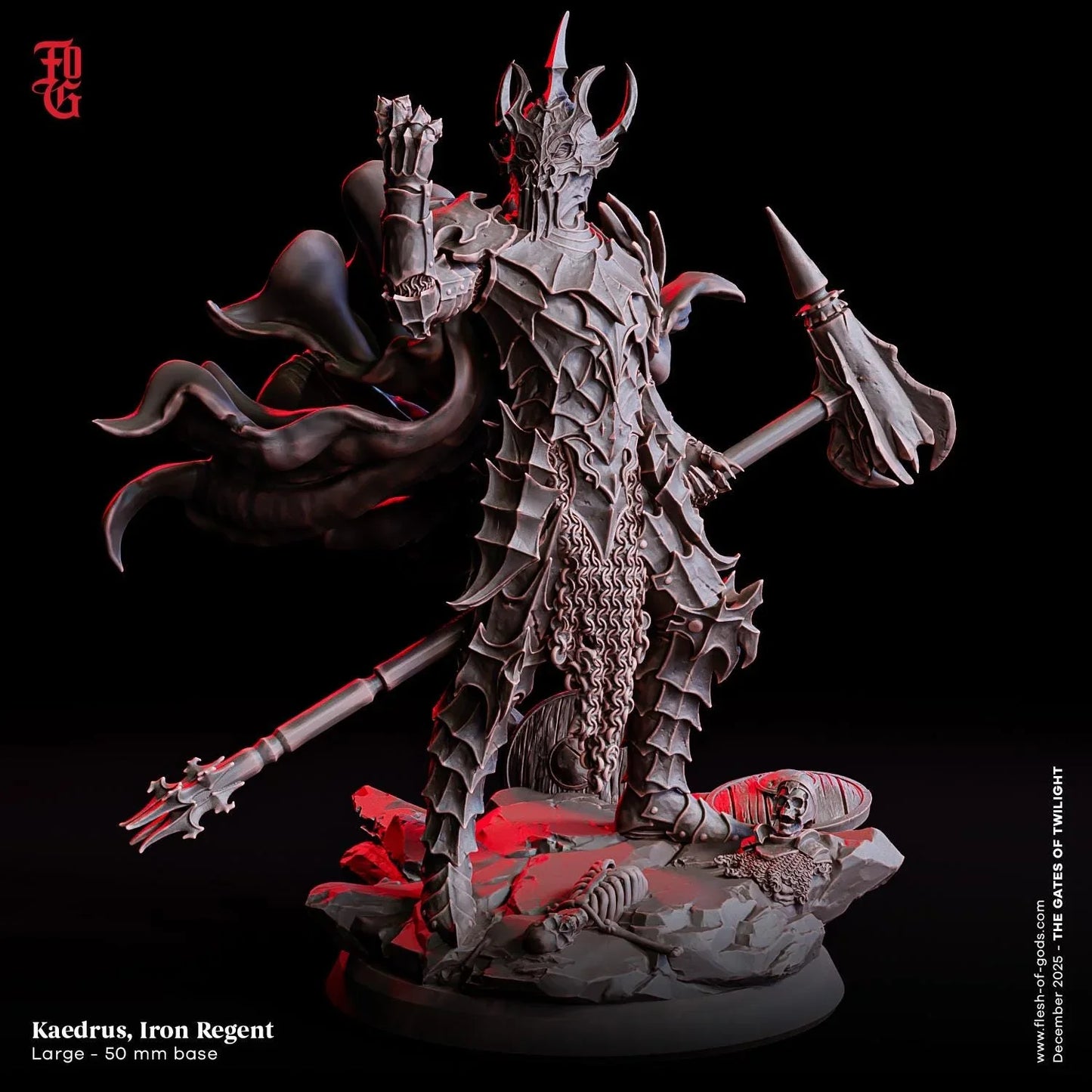 Kaedrus, Iron Reagent Miniature | Undead Demon Large Fiend Monster Figurine | 50mm Base - Plague Miniatures