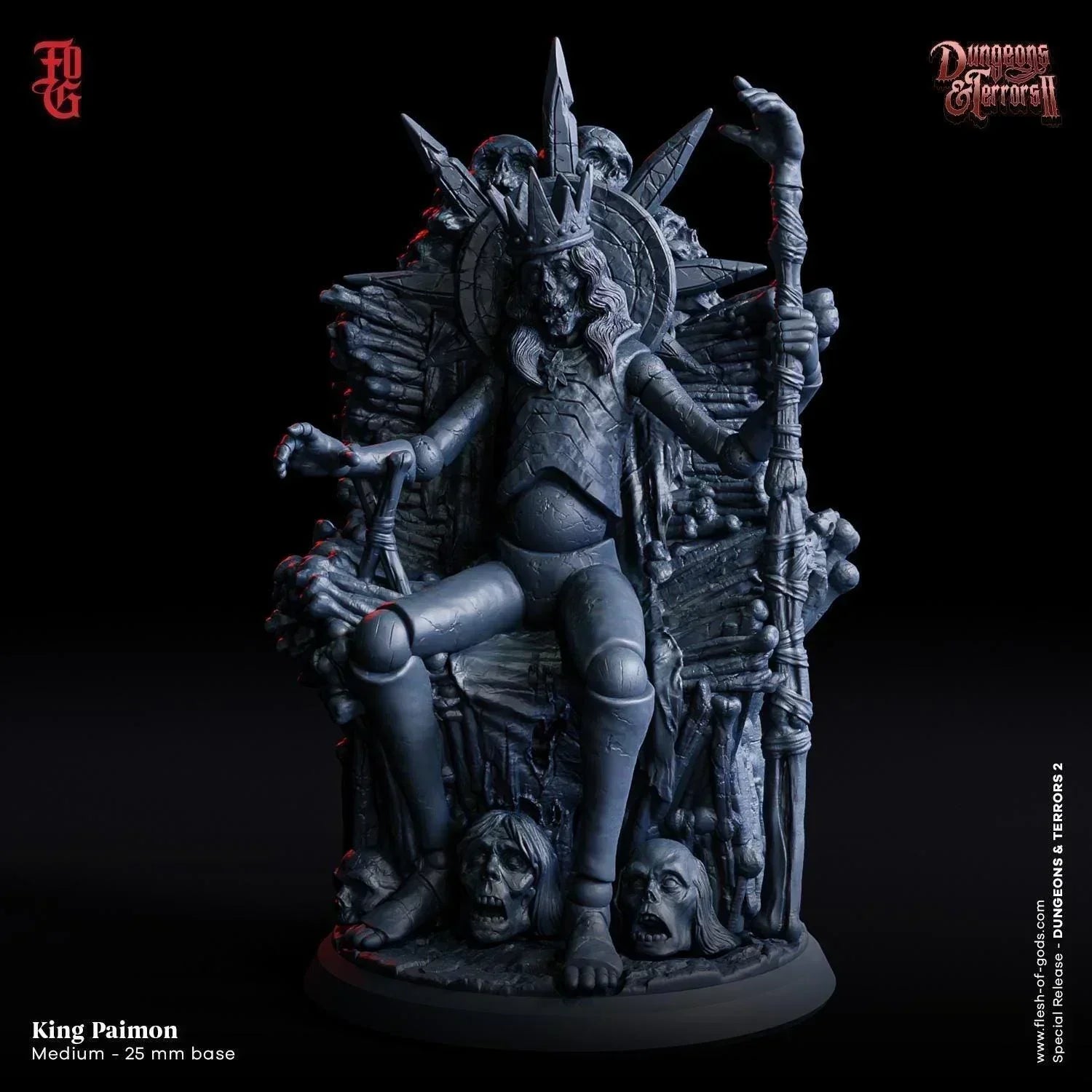 King Paimon Miniature | Demonic Ruler of the Occult | 32mm Scale - Plague Miniatures