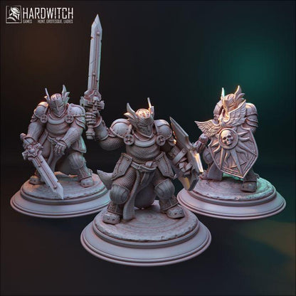 Knight Set, The Oathbound Three | Heroic Medieval Knight Miniatures | 32mm Scale - Plague Miniatures