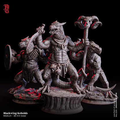 Kobold Warrior Trio | Small Monster Miniatures | 32mm Scale - Plague Miniatures