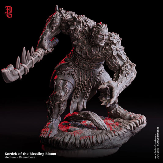 Kordek, of the Bleeding Bloom | Mutant Plaguecaster Warrior Miniature | 32mm Scale or 75mm Scale - Plague Miniatures