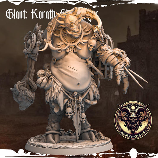Korgath, Titan of Havoc | Giant Ogre Troll Miniature | 50mm Base - Plague Miniatures