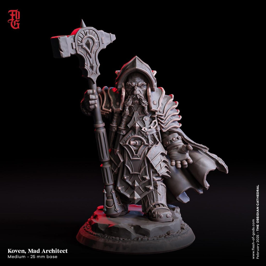 Koven, Mad Architect | Dwarf Miniature | 32mm Scale or 75mm Scale ...