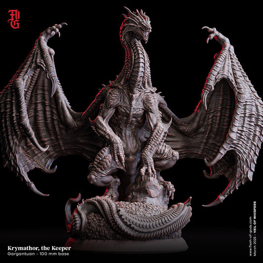 Krymathor, the Keeper | Gargantuan Dragon Monster Miniature | 100mm Base - Plague Miniatures