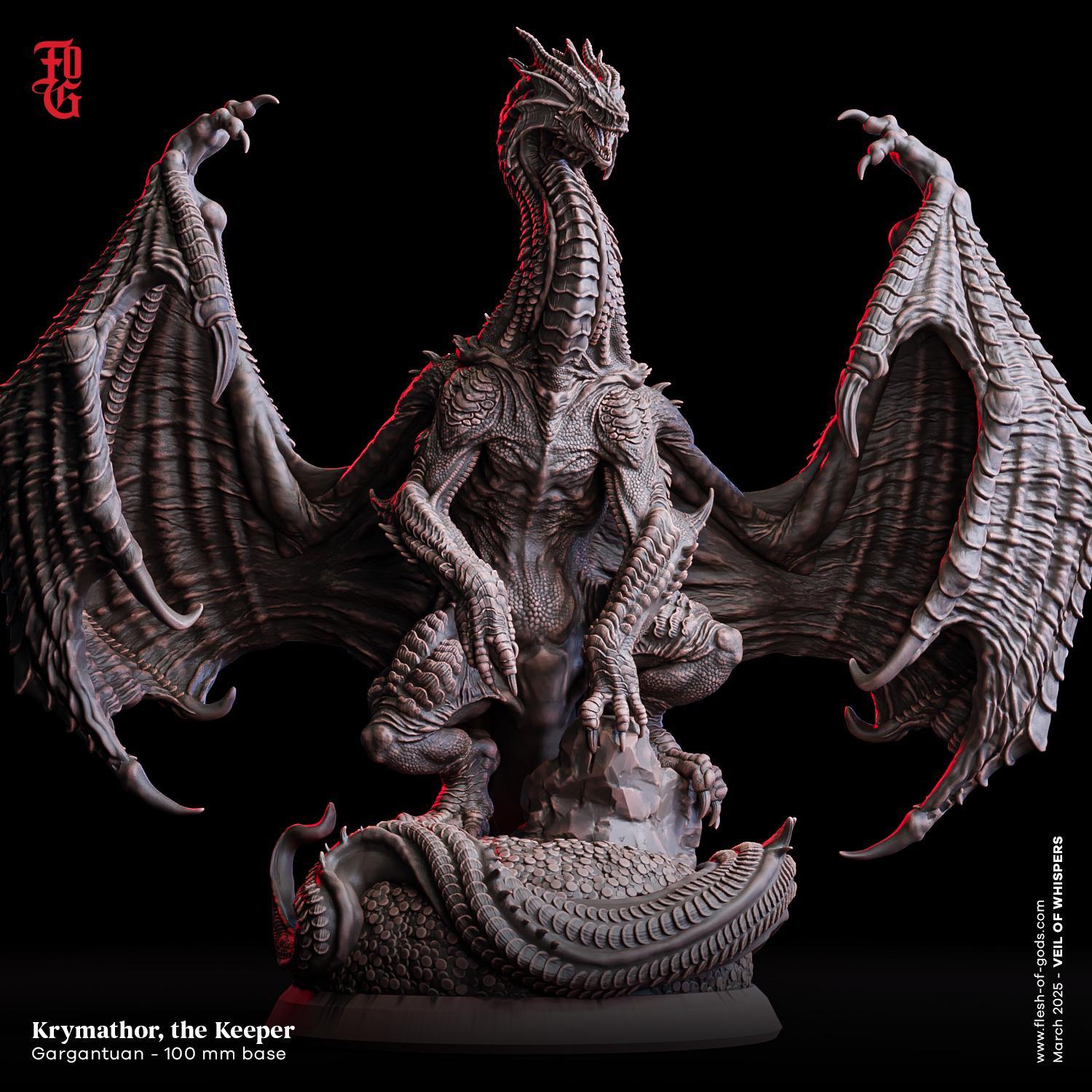 Krymathor, the Keeper | Gargantuan Dragon Monster Miniature | 100mm Base - Plague Miniatures