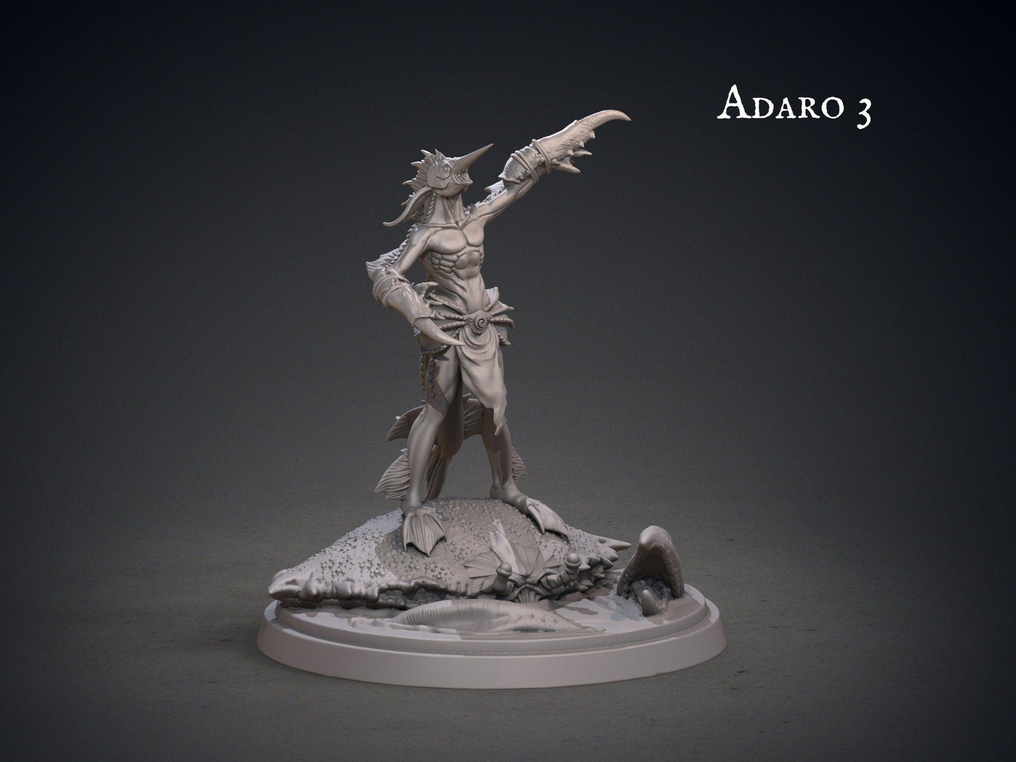 Kuo-Toa Miniature | Adaro Miniature for DnD Adventures | 32mm Scale - Plague Miniatures