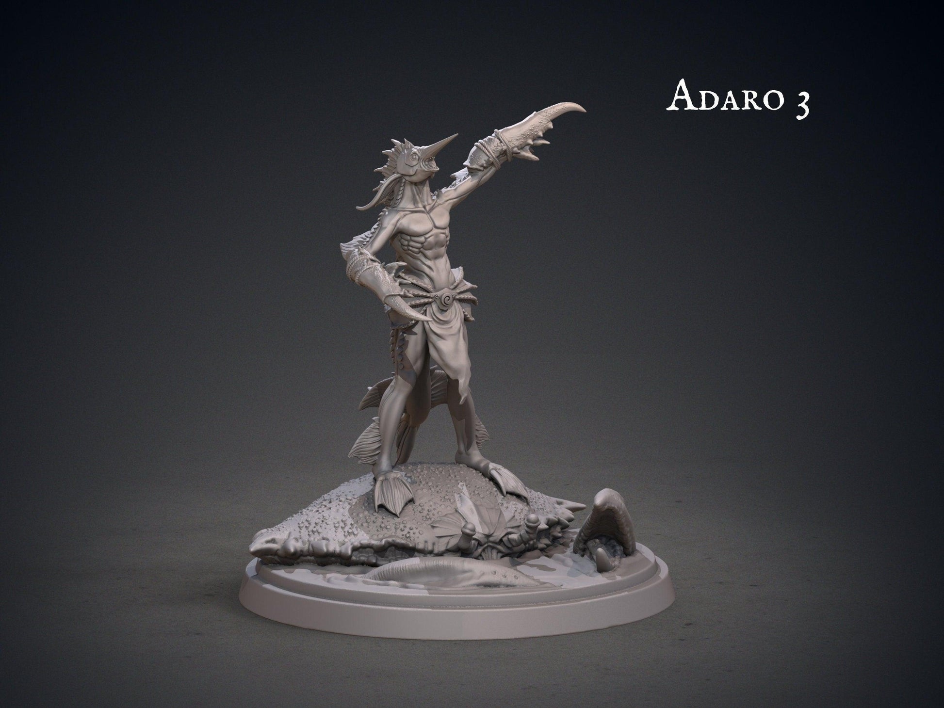 Kuo-Toa Miniature | Adaro Miniature for DnD Adventures | 32mm Scale - Plague Miniatures