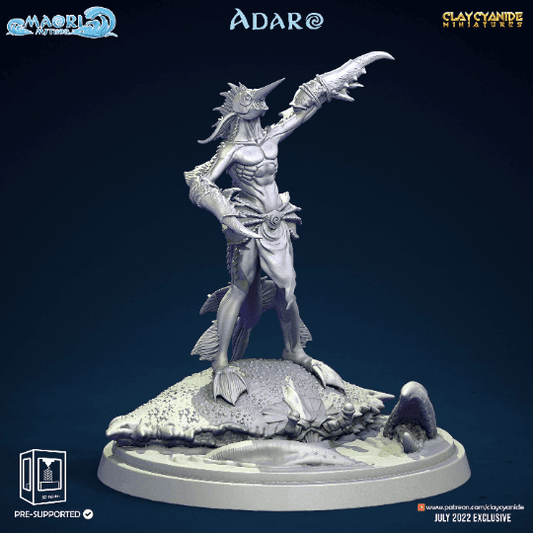 Kuo-Toa Miniature | Adaro Miniature for DnD Adventures | 32mm Scale - Plague Miniatures