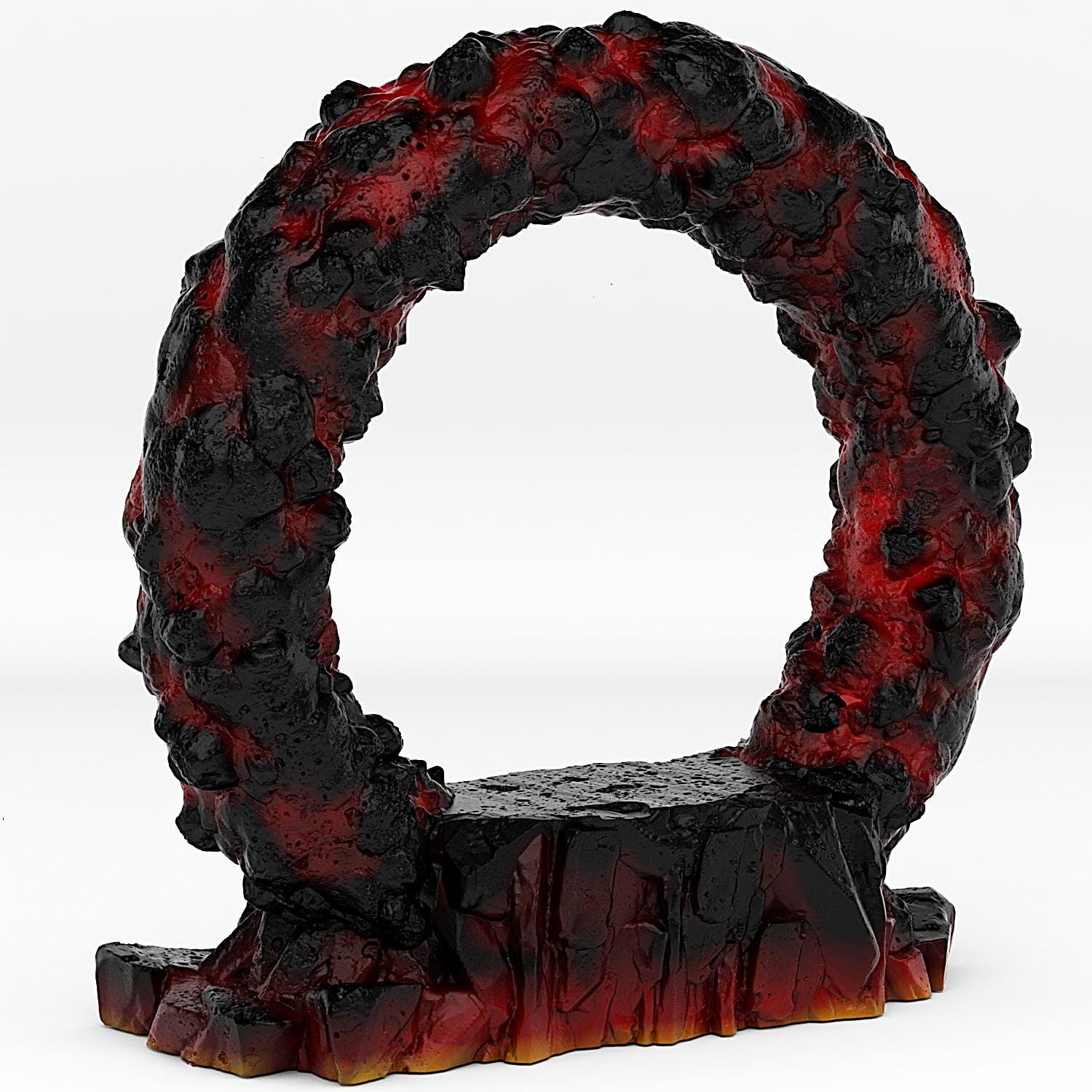 Lava Portal Miniature | Magic Magma Effect Flames | Dungeon Terrain Prop | 28mm or 32mm Scale - Plague Miniatures