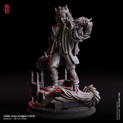 Little Ivan, Grigor's Heir Miniature | Royal Heir Small Child Prince Figurine | 32mm Scale or 75mm Scale - Plague Miniatures