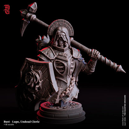 Lupe, Undead Cleric Bust | Spellcaster Healer Prophet Resin Statue - Plague Miniatures