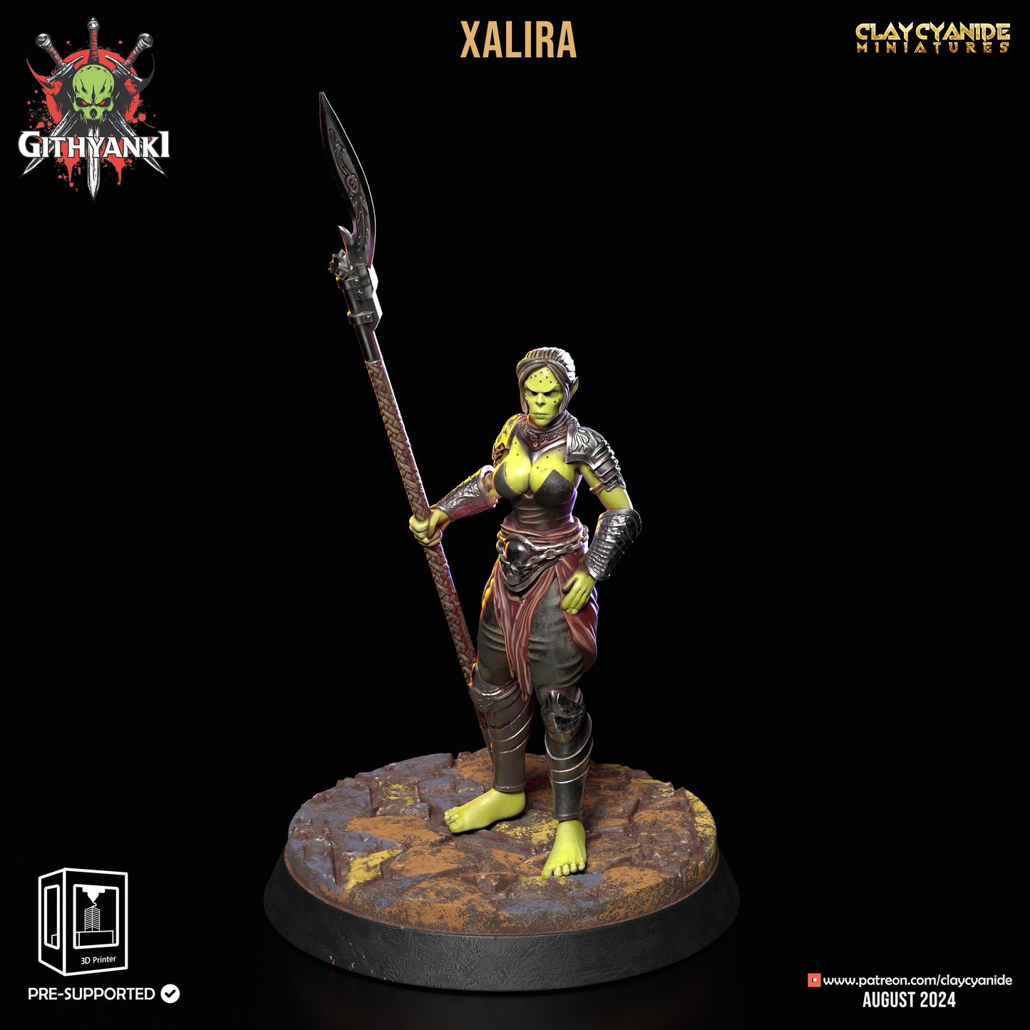 Lythari, Shieldmaiden Female Orc Miniature | Sword and Shield Orc Warrior | 32mm Scale - Plague Miniatures