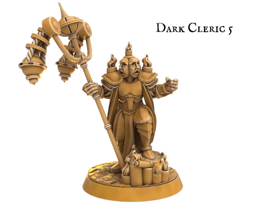 Male Dark Cleric Miniature Warlock Miniature - 5 Poses - 32mm scale Tabletop gaming DnD Miniature Dungeons and Dragons, dungeon master - Plague Miniatures shop for DnD Miniatures