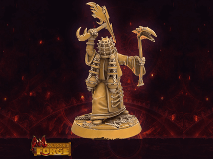 Male Dark DnD Cleric Miniature witch miniature - 5 Poses - 32mm scale Tabletop gaming DnD Miniature Dungeons and Dragons dnd 5e - Plague Miniatures