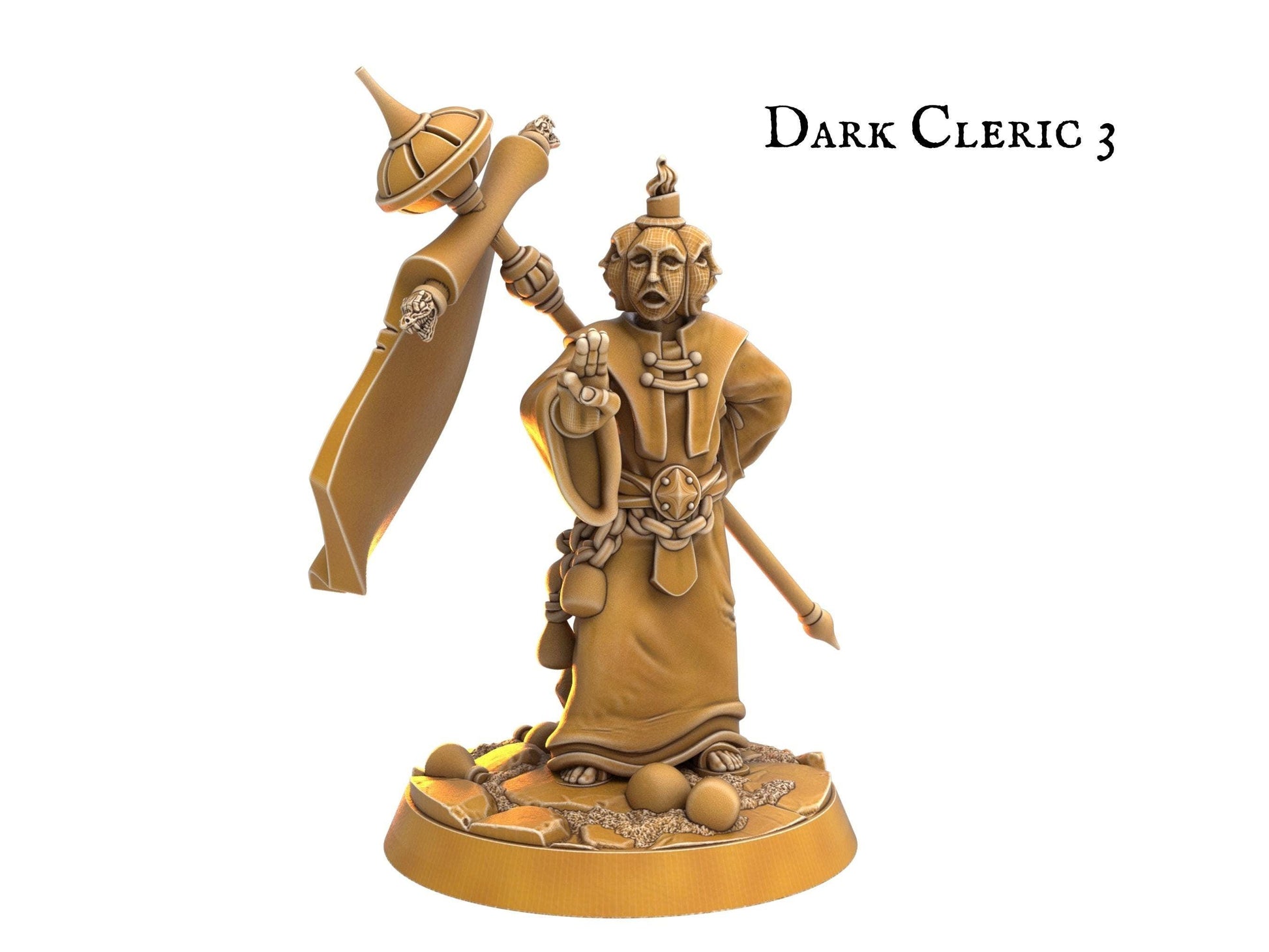 Male Dark DnD Cleric Miniature witch miniature - 5 Poses - 32mm scale Tabletop gaming DnD Miniature Dungeons and Dragons dnd 5e - Plague Miniatures