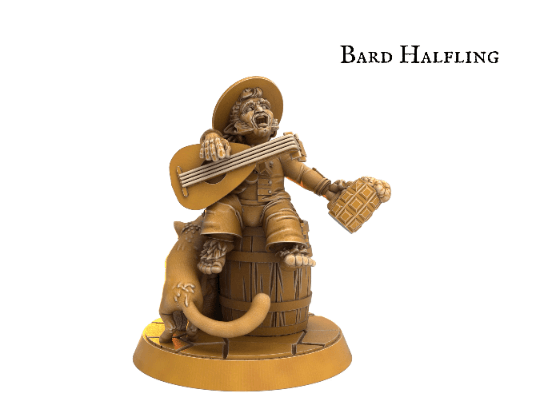 Male Fighter Halfling Miniature - 8 Poses - 32mm scale Tabletop gaming DnD Miniature Dungeons and Dragons, male dnd halfling - Plague Miniatures