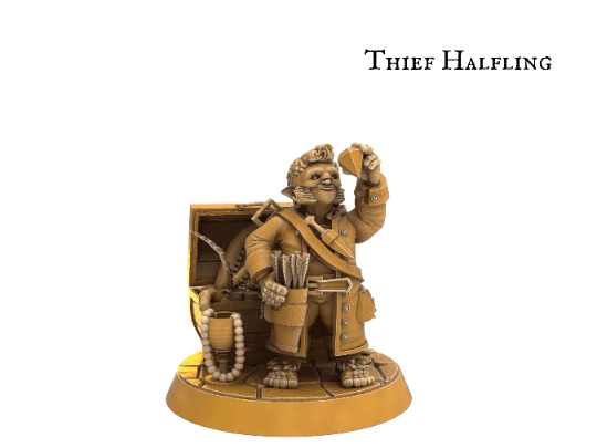 Male Halfling Miniature with pan - 8 Poses - 32mm scale Tabletop gaming DnD Miniature Dungeons and Dragons, dnd male halfling - Plague Miniatures